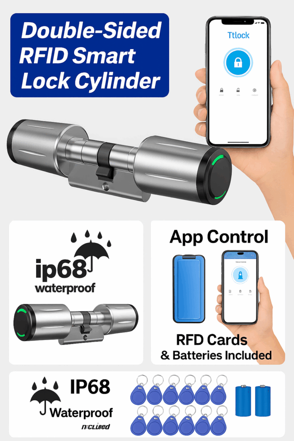 Double-Sided RFID Smart Lock Cylinder – App Control (Ttlock Compatible) - Image 4